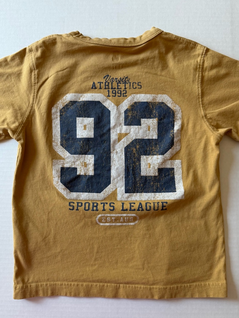 Cotton On Kids Varsity Athletics 92 Graphic Tee Mustard Size 8